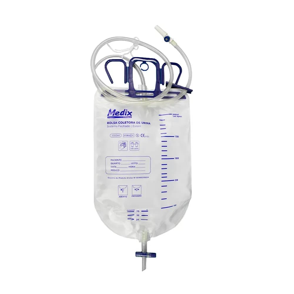 BOLSA COLETORA DE URINA COM SISTEMA FECHADO ESTÉRIL 2L MEDIX