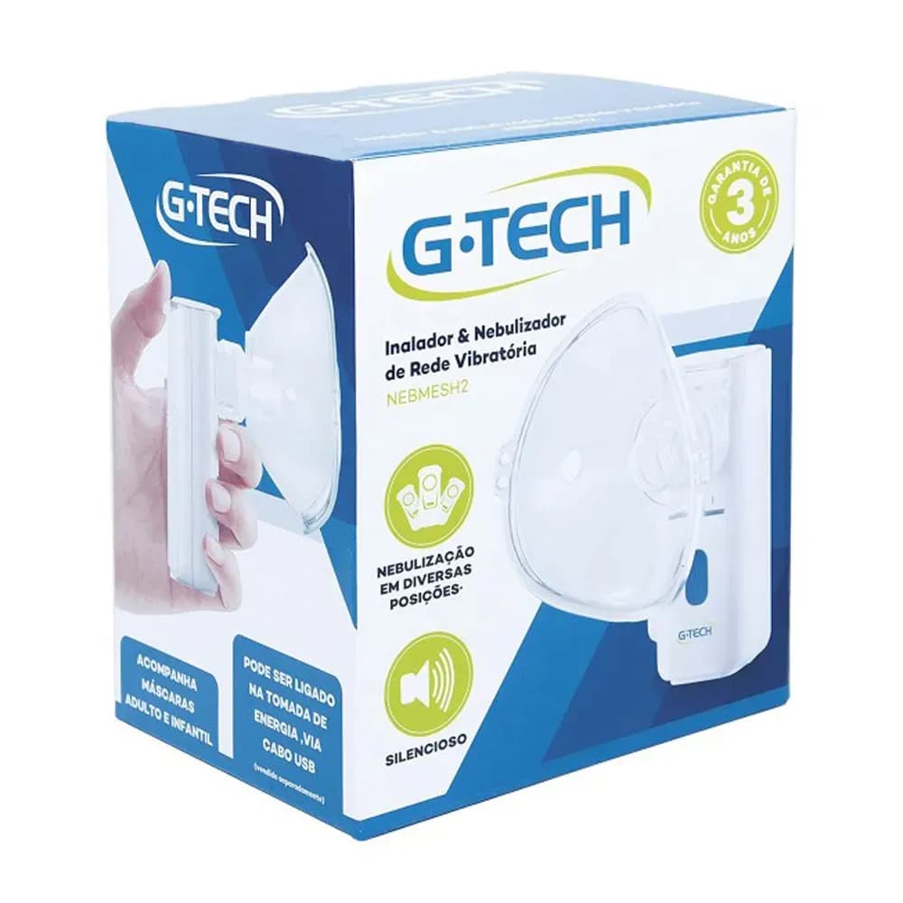 INALADOR E NEBULIZADOR DE REDE VIBRATÓRIA NEBMESH2 G-TECH