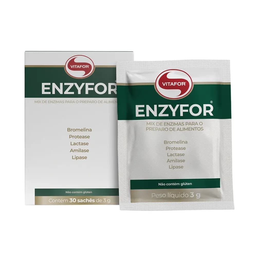 MIX ENZIMAS PARA ALIMENTOS SACHÊ 3G 30UN ENZYFOR VITAFOR