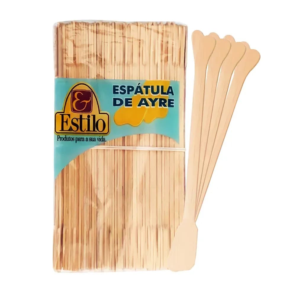ESPÁTULA DE AYRE DE MADEIRA DESCARTÁVEL C/100UN ESTILO