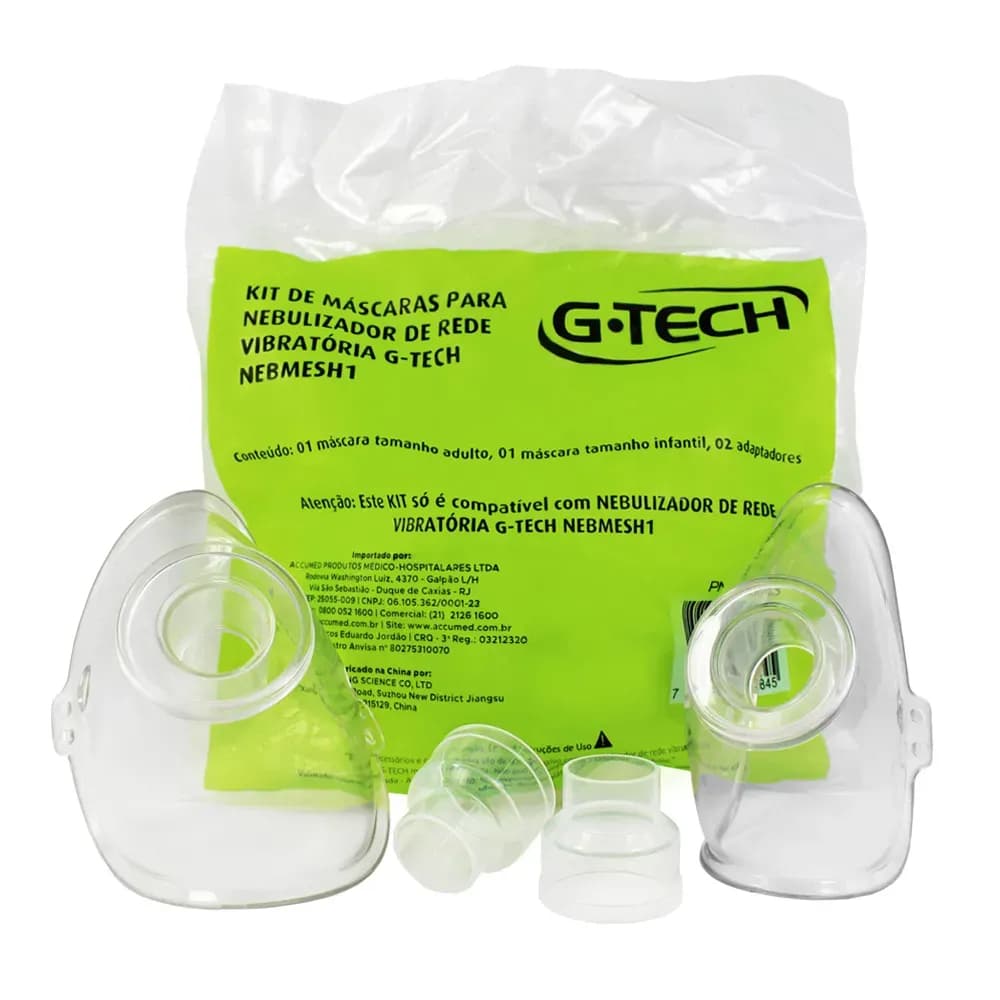 KIT DE MÁSCARAS PARA NEBULIZADOR DE REDE V. NEBMESH1 G-TECH