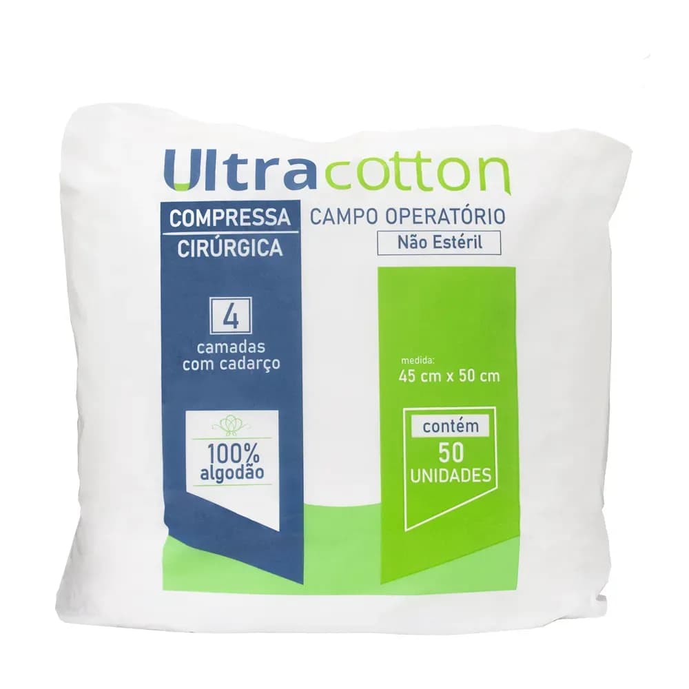 COMPRESSA CAMPO OPERATÓRIO RX 50UN 45X50CM ULTRACOTTON