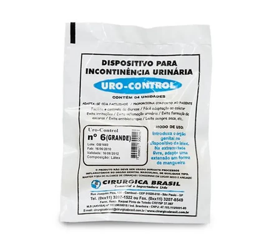 DISPOSITIVO INCONT URIN URO CONTROL 06 C/4 CIRÚRGICA BRASIL