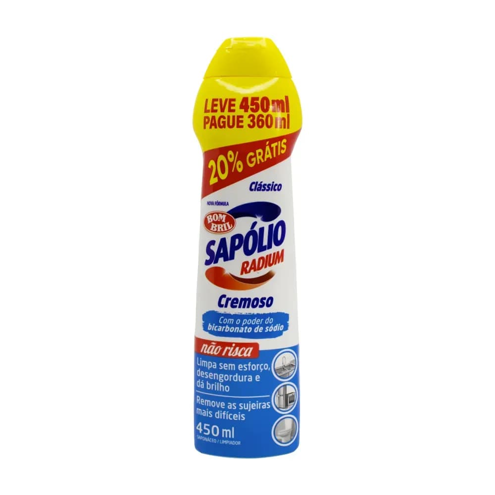 SAPÓLIO RADIUM CREMOSO MULTIUSO CLÁSSICO 450ML BOM BRIL