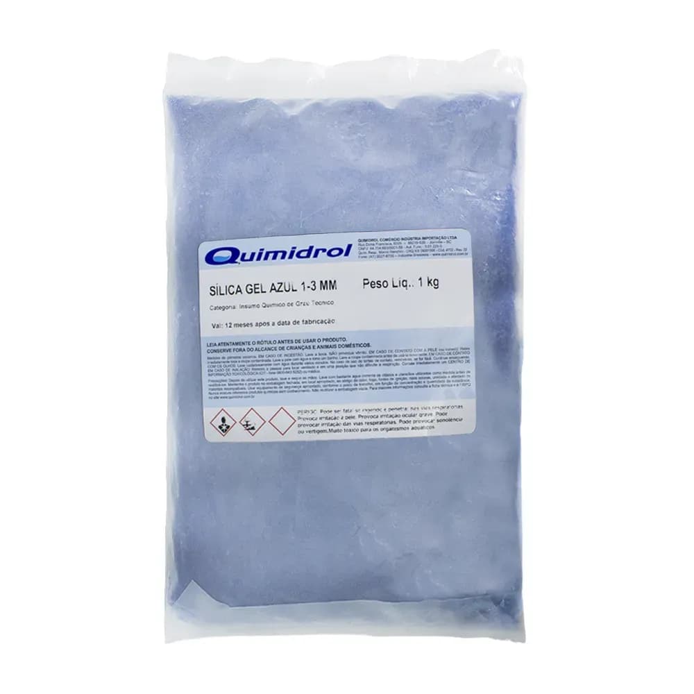 SILICA GEL AZUL 1MM A 3MM CONTRA UMIDADE DE 1KG QUIMIDROL