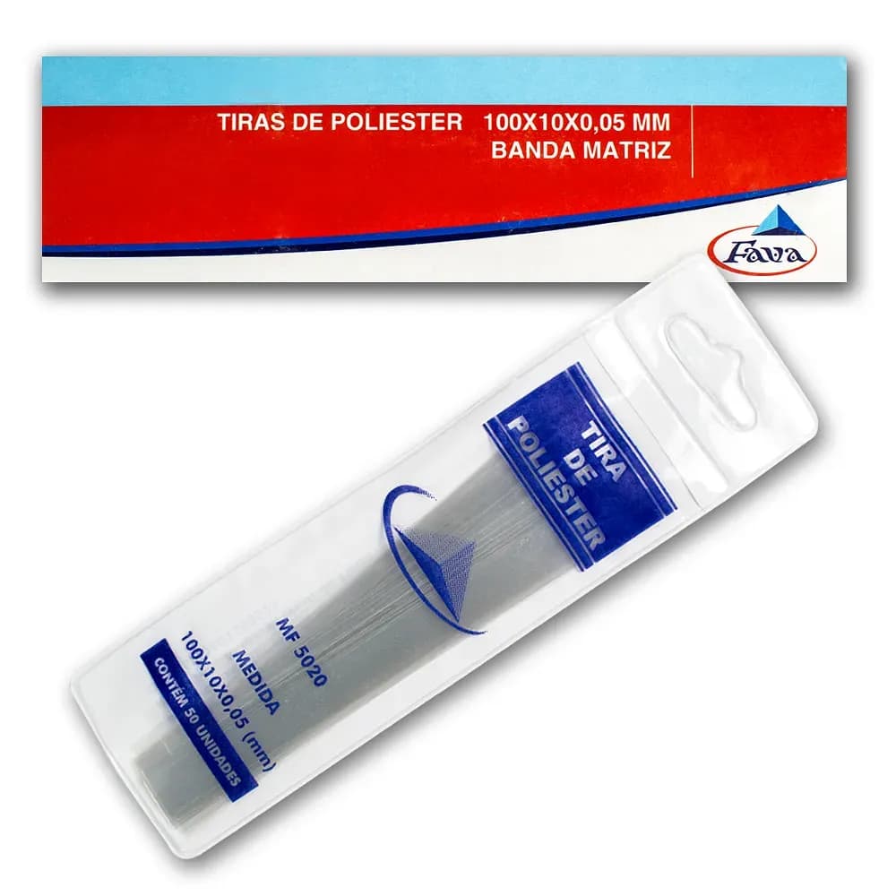 TIRA DE POLIESTER BANDA MATRIZ FAVA C/50 TAM 100X10X0.05 MM