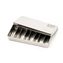 Estojo para Esterilização Inox Endo 12x5x2cm 8 Divisórias