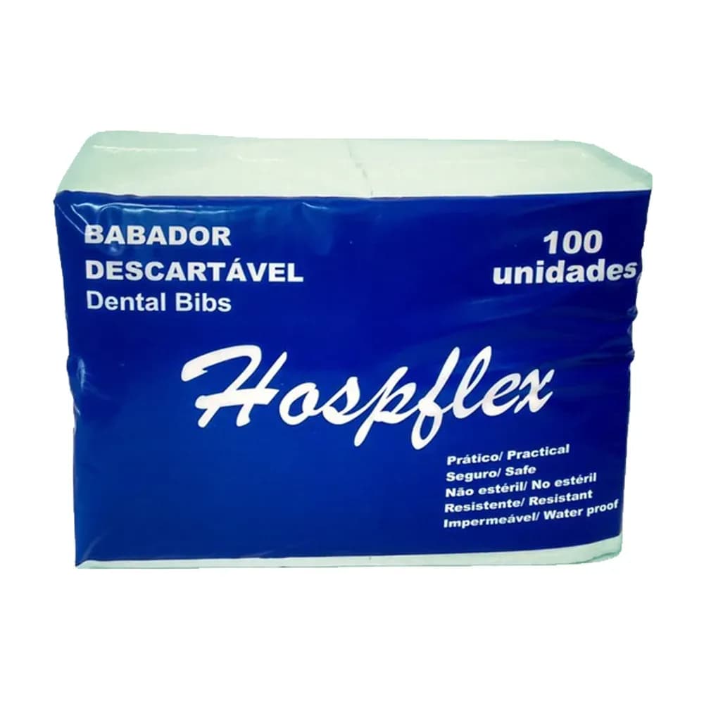 BABADOR ODONTOLÓGICO DESCARTÁVEL VERDE C/100UN HOSPFLEX