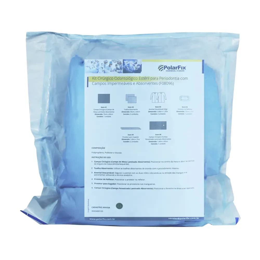 KIT CIRÚRGICO ESTÉRIL ODONTOLÓGICO PARA PERIODONTIA POLARFIX