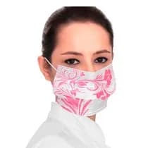 Máscara Descartável Tripla com Elástico Floral Rosa - 2I