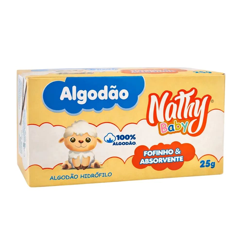 ALGODÃO HIDRÓFILO FOFINHO E ABSORVENTE 25G NATHY BABY
