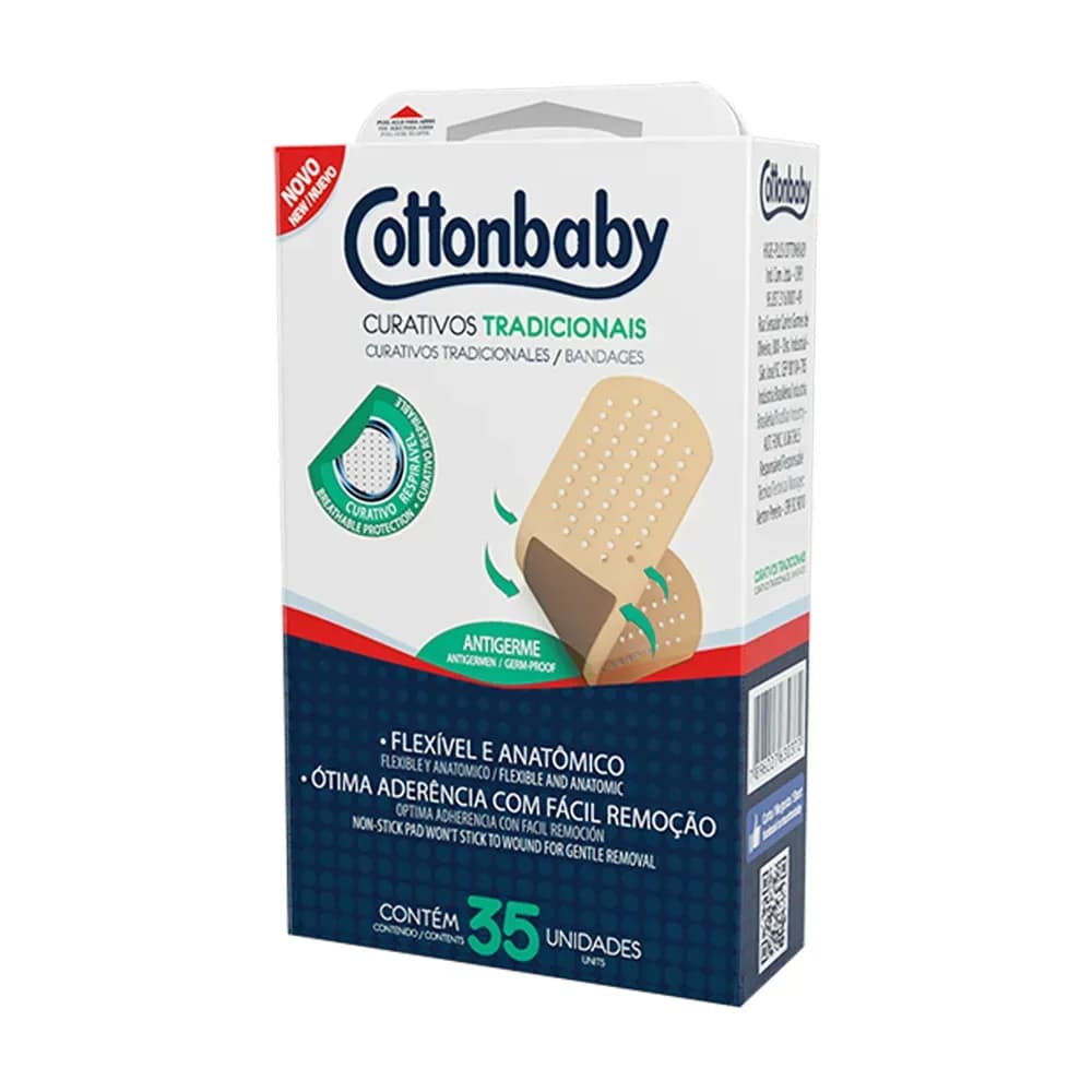 CURATIVO BAND AID ANTIGERME PEQUENAS FERIDAS 35UN COTTONBABY