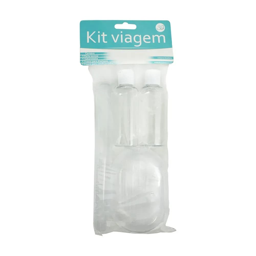 KIT VIAGEM PARA HIGIENE PESSOAL COM 4 FRASCOS 3B