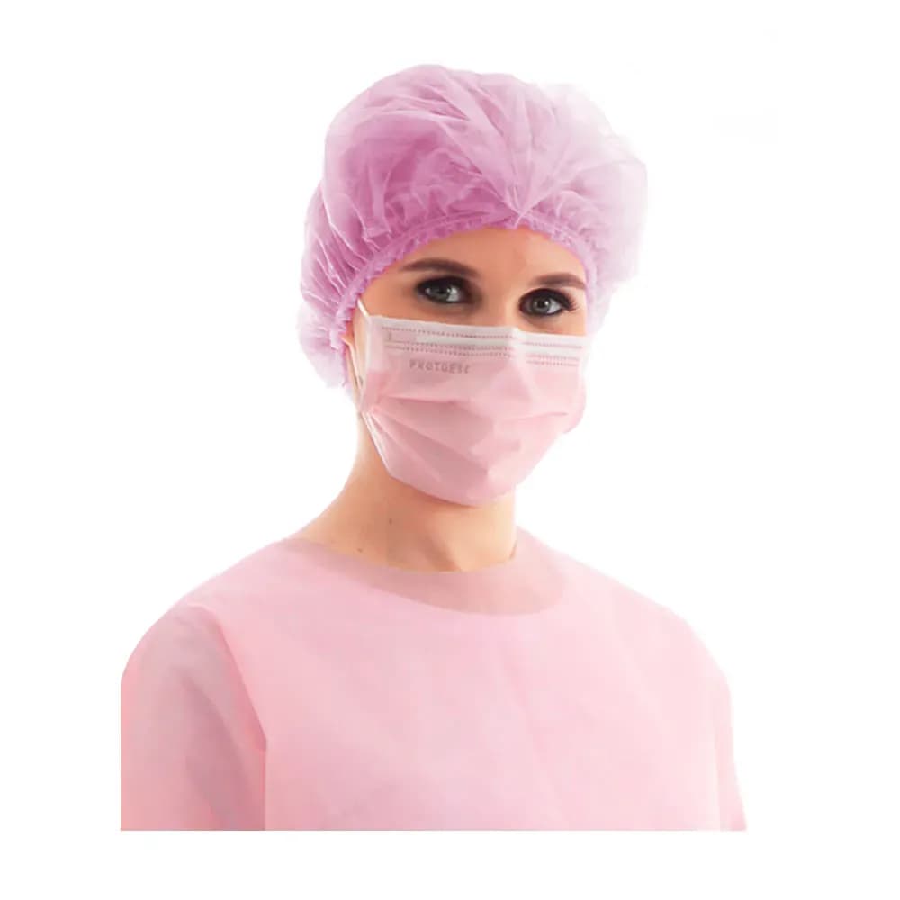 TOUCA SANFONADA EM TNT COR ROSA BEBÊ C/100UN PROTDESC