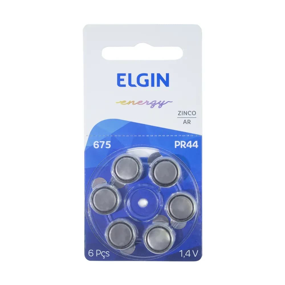 PILHA PARA APARELHO AUDITIVO 675 PR44 1,4V 06UN ELGIN