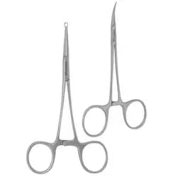 Kit Vasectomia. Pinça de Apreensão do Deferente (Ponta Encaixe) + Pinça Mosquito Lisa 12 cm