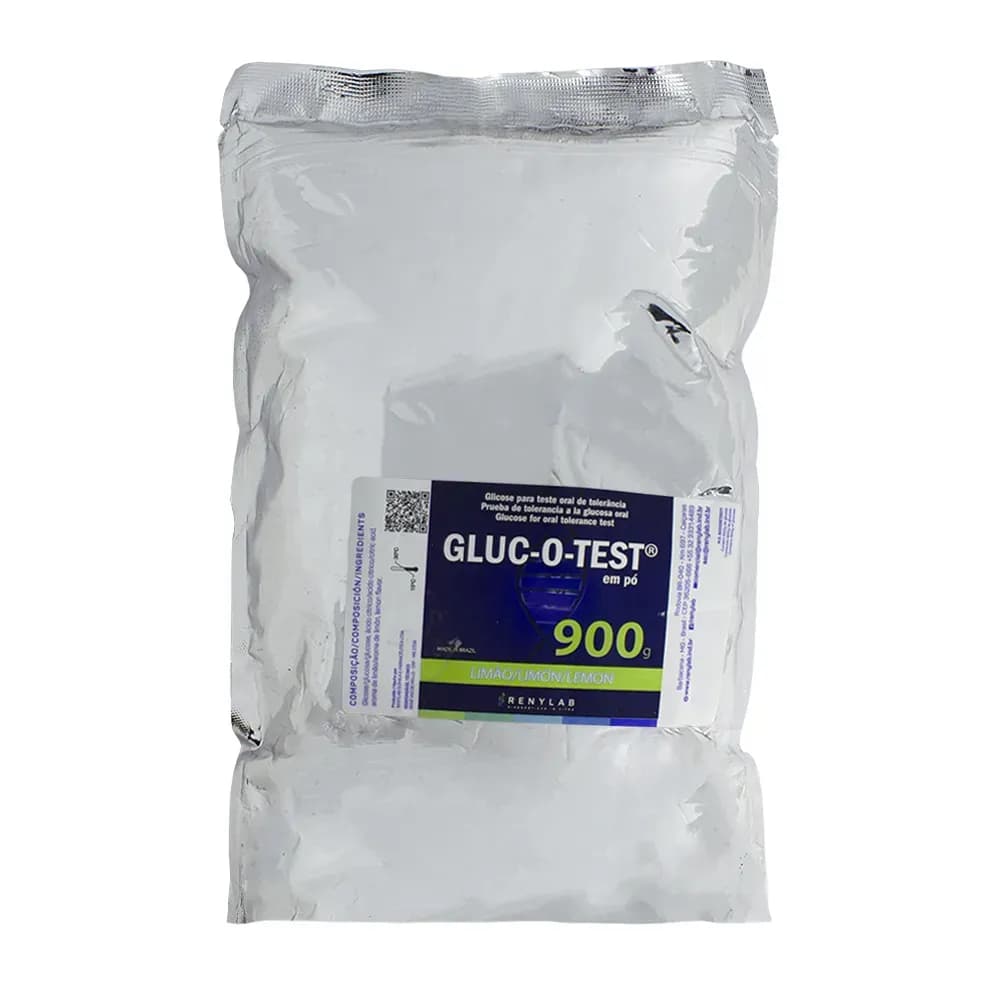 SOLUÇÃO EM PÓ GLUC-O-TEST SABOR LIMÃO SACHÊ 900G RENYLAB