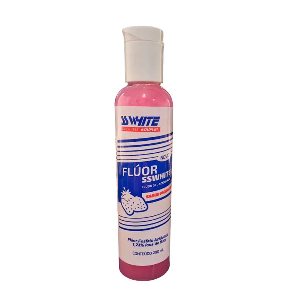 FLÚOR GEL ACIDULADO DE SABOR MORANGO 200ML SSWHITE