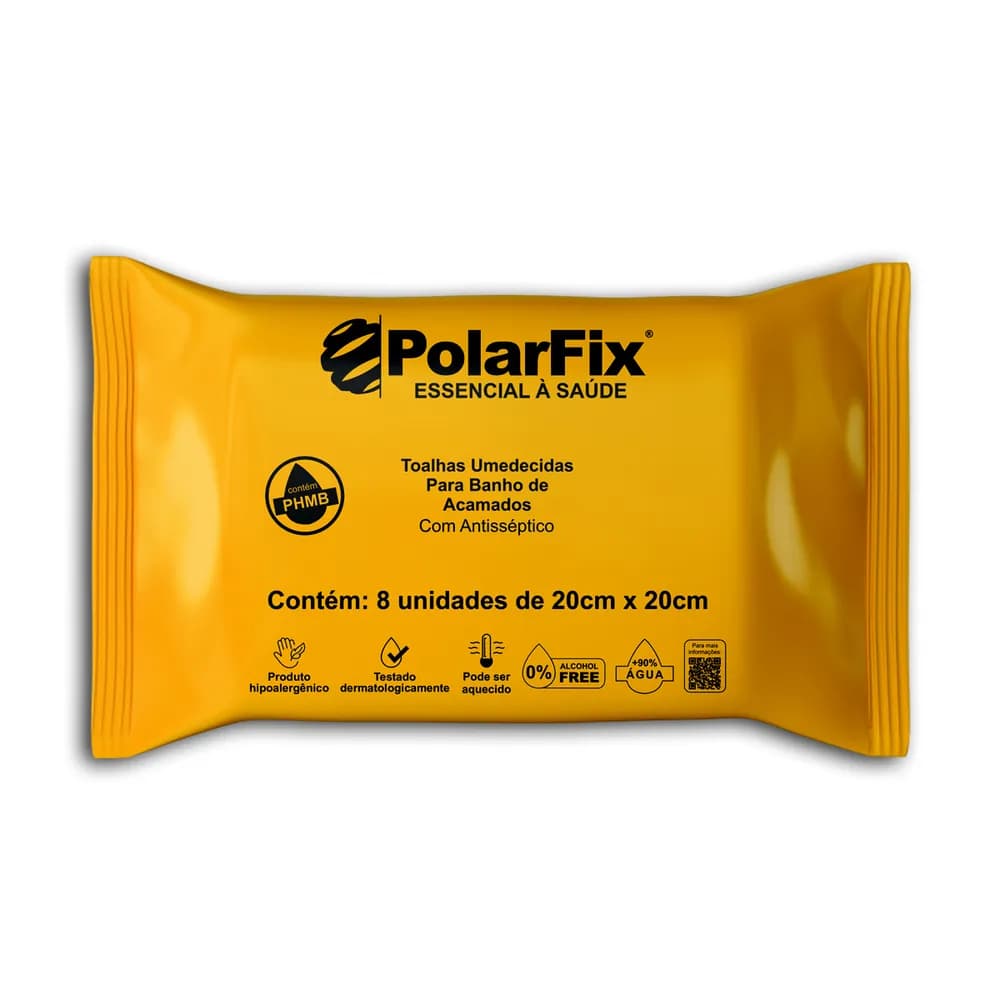 Toalhas Umedecidas Para Banho de Acamados com Antisséptico Polar Fix