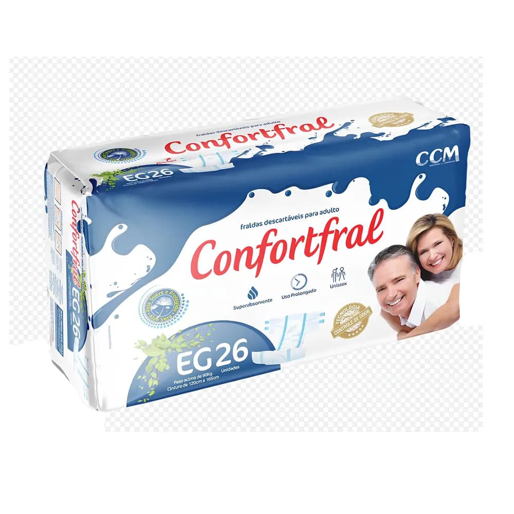 FRALDA GERIÁTRICA USO ADULTO UNISSEX 26UN TAM EG CONFORTFRAL