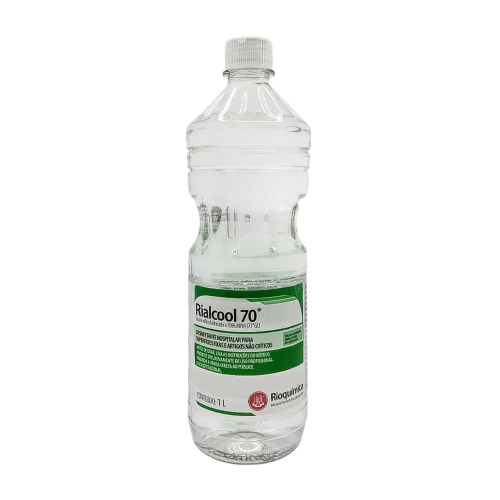 ÁLCOOL ETÍLICO HIDRATADO 70° DESINFETANTE 1000ML RIALCOOL RIOQUÍMICA