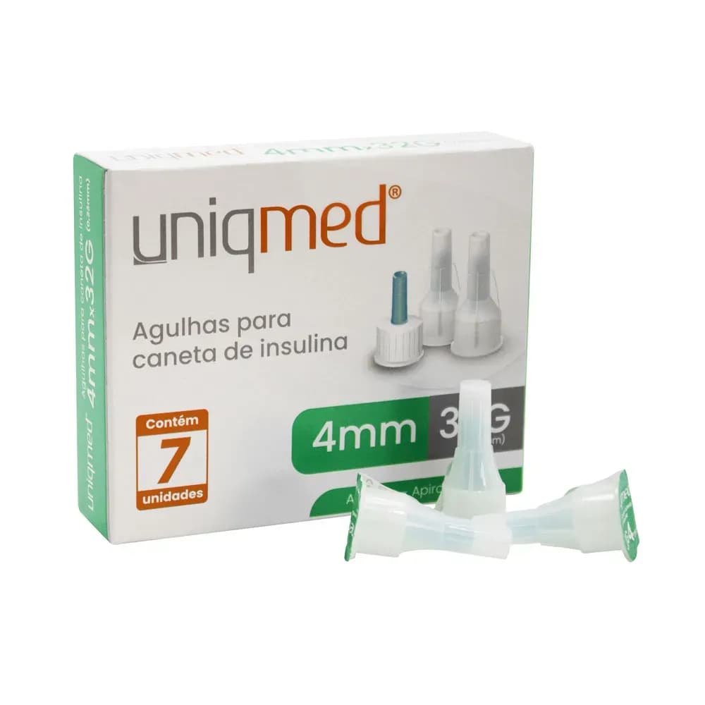 AGULHA PARA CANETA DE INSULINA 4MMX32G 07UN UNIQMED