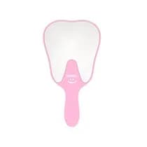 Espelho de Mão Formato de Dente Rosa