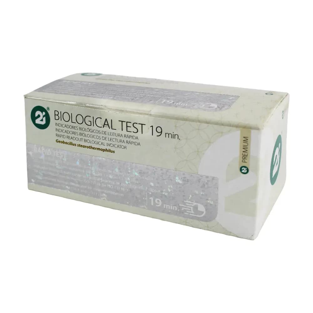 INDICADOR BIOLÓGICO TESTE ESTERILIZAÇÃO VAPOR 19MIN 50UN 2I