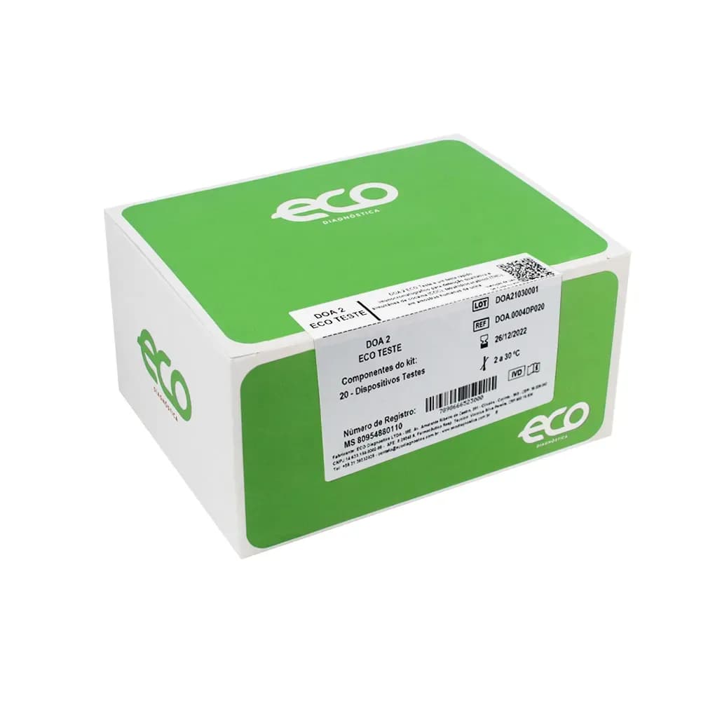 KIT TESTE RÁPIDO PARA COCAÍNA/THC C/20UN ECO DIAGNÓSTICA