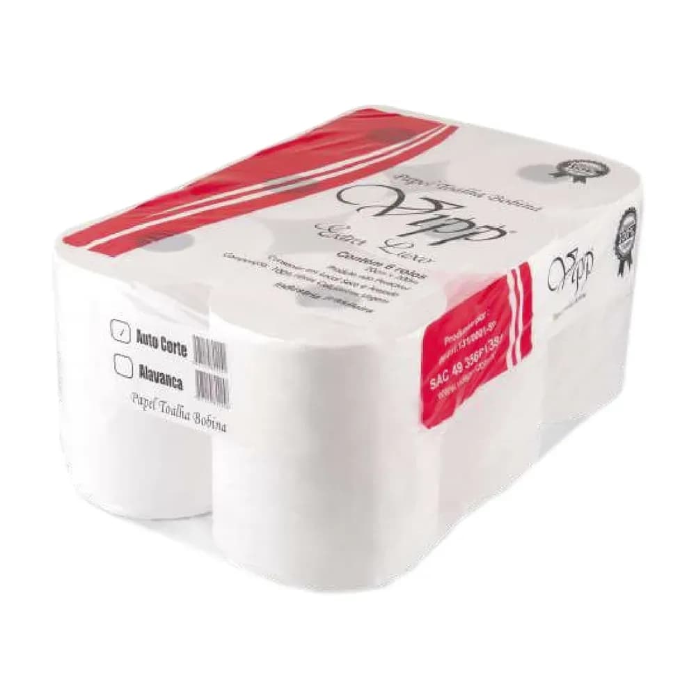 PAPEL TOALHA BOBINA AUTO CORTE TAM20CMX200M C/6UN VIPP