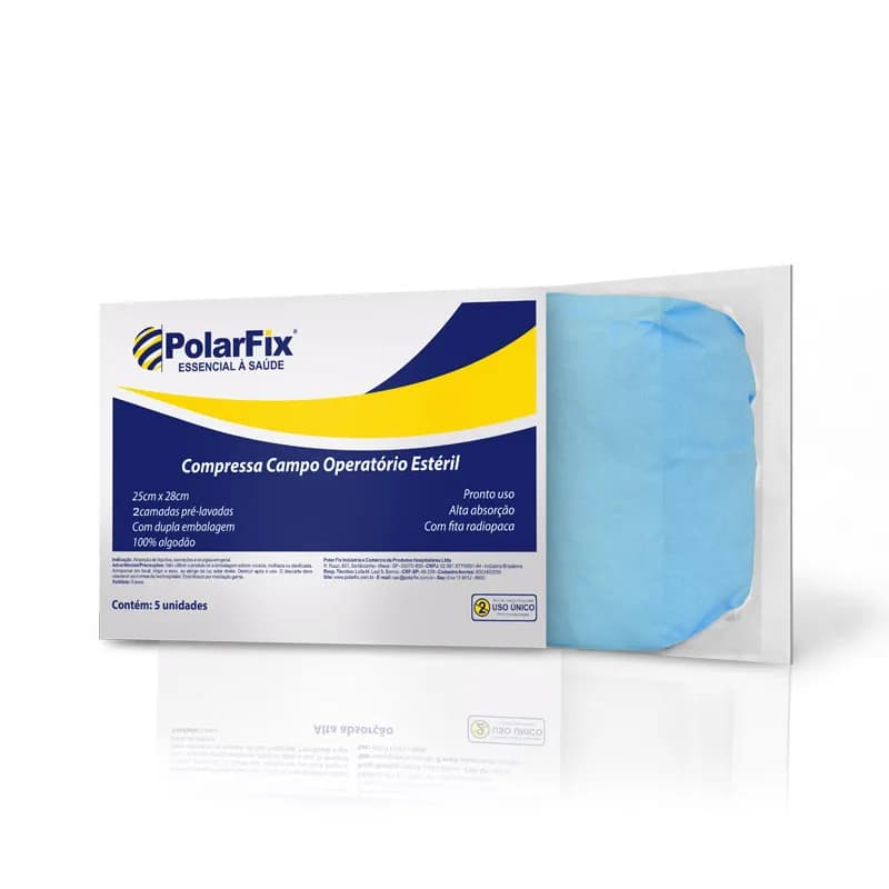 Compressa Campo Operatório Estéril com dupla camada e Raio X Polar Fix
