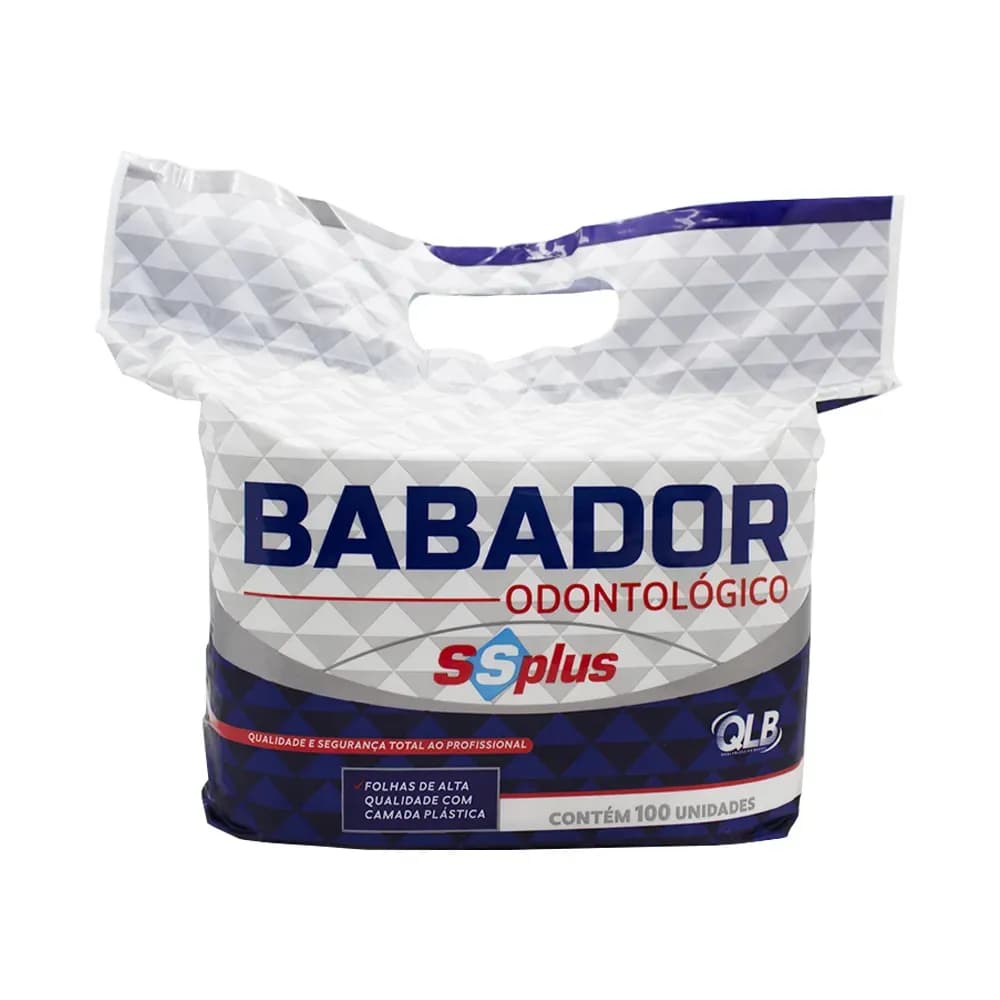 BABADOR ODONTOLÓGICO DESCARTÁVEL BRANCO C/100UN SSPLUS