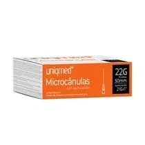 Microcânula 22G (0,70mm) x 50mm Com Agulha Auxiliar 21G x 1” - Uniqmed