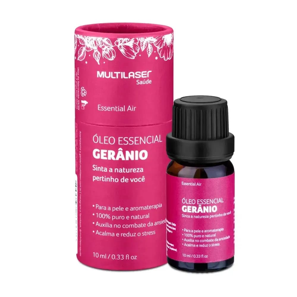 ÓLEO ESSENCIAL PARA DIFUSOR GERÂNIO 10ML MULTI SAÚDE