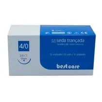 Fio Sutura Seda Preto Ag. 1/2 CT 1,7cm - 4-0 - Best Care