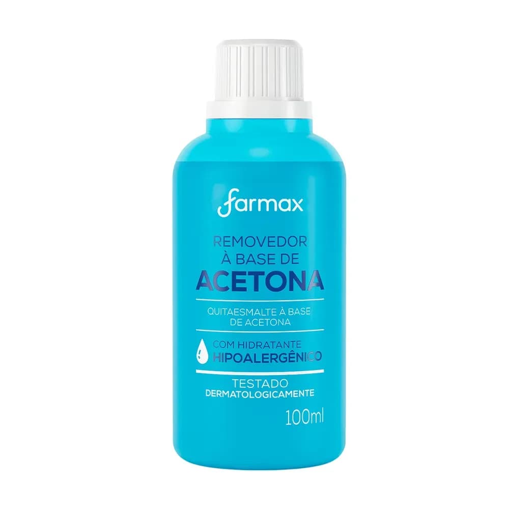 ACETONA REMOVEDOR DE ESMALTE HIPOALERGÊNICO 100ML FARMAX