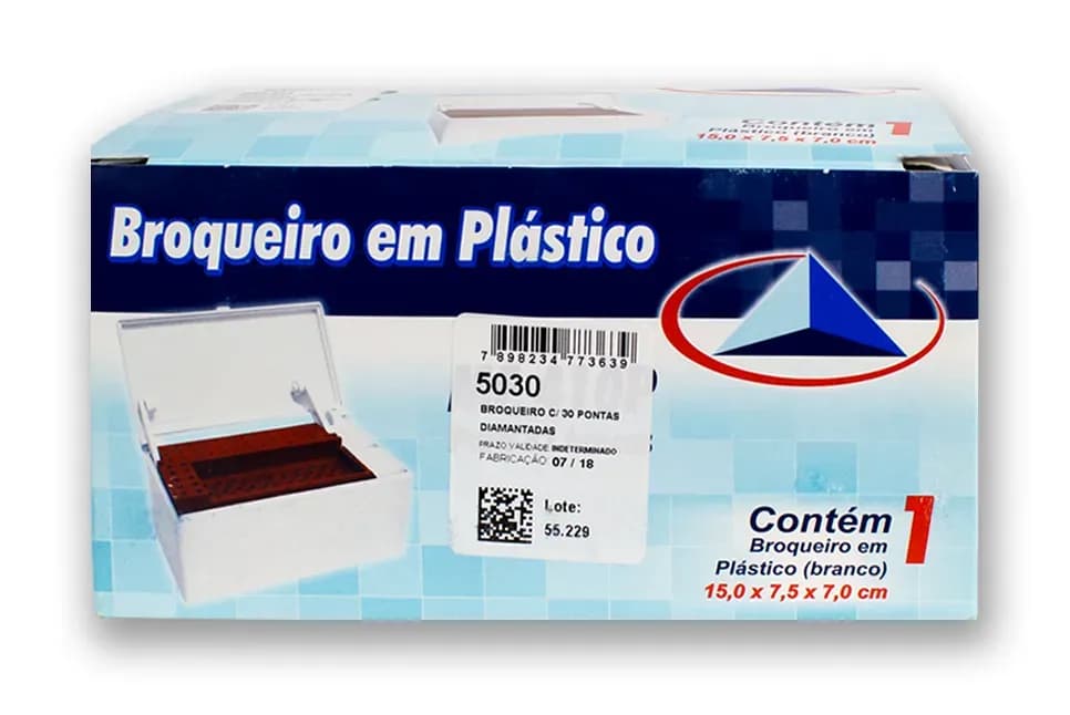 BROQUEIRO PLASICO FAVA 15X7,5X07 COM 30 PONTAS DIAMANTADAS