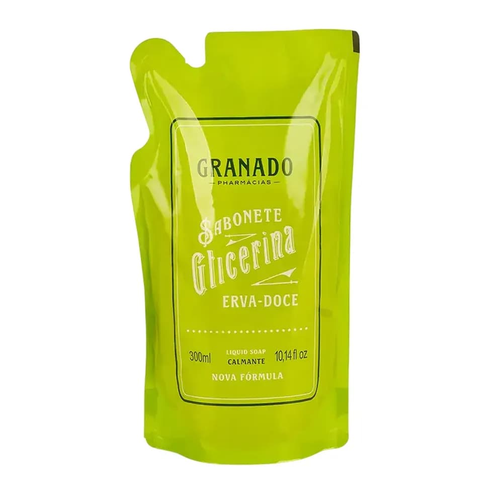 REFIL SABONETE LÍQUIDO GLICERINA ERVA-DOCE 300ML GRANADO