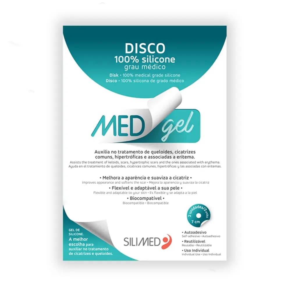 DISCO SILICONE CICATRIZANTE E QUELOIDES C/2UN 7CM SILIMED