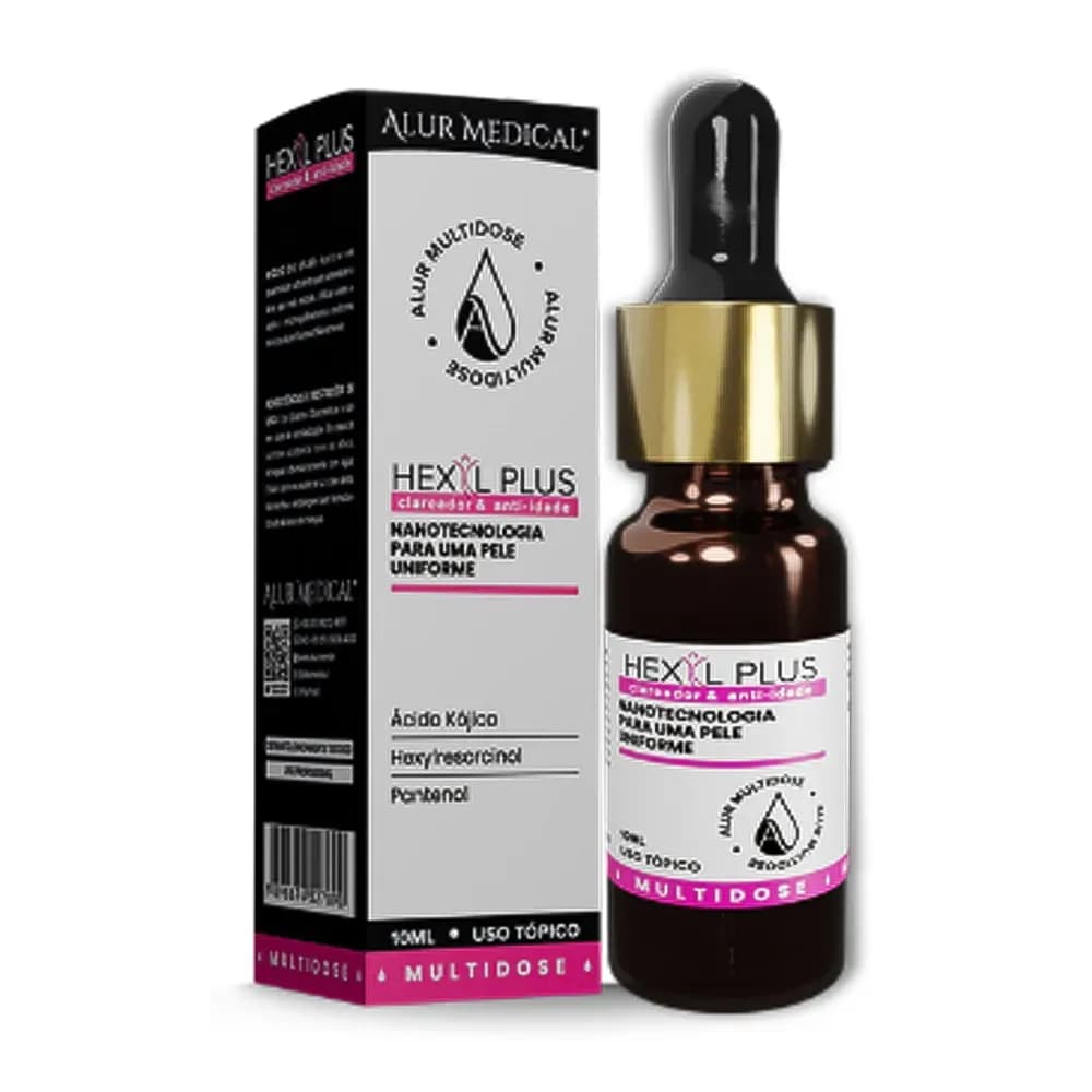 SÉRUM MULTIDOSE CLAREADOR E ANTI-IDADE DA PELE 10ML HEXYL PLUS ALUR