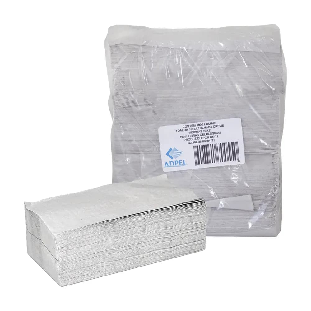 PAPEL TOALHA INTERFOLHADO TAM 20X21CM C/1000UN ADPEL