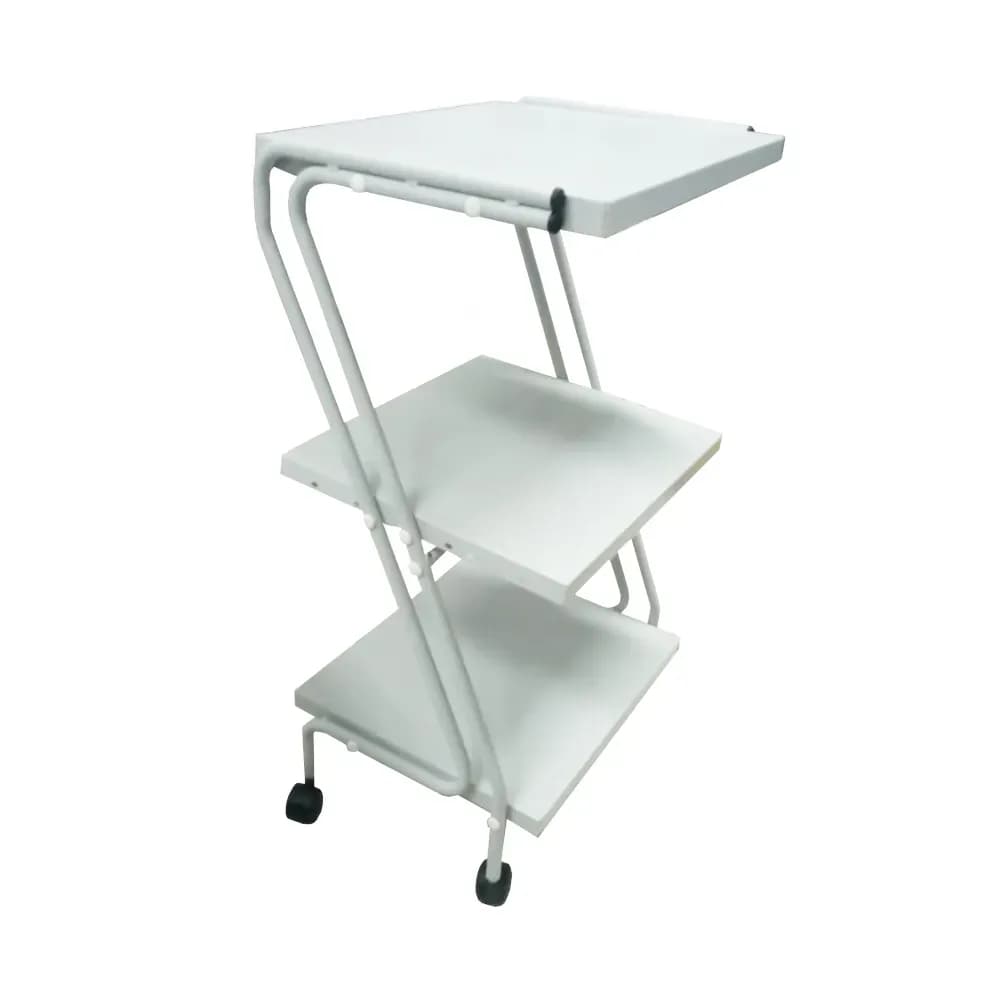 MESA AUXILIAR METAL EM Z 3 GABINETES COM RODÍZIO ARKTUS