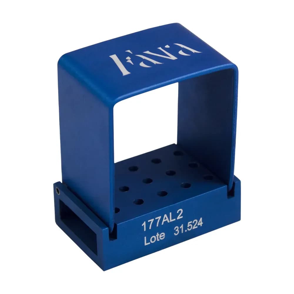BROQUEIRO DE ALUMÍNIO PARA 15 BROCAS PM COR AZUL FAVA