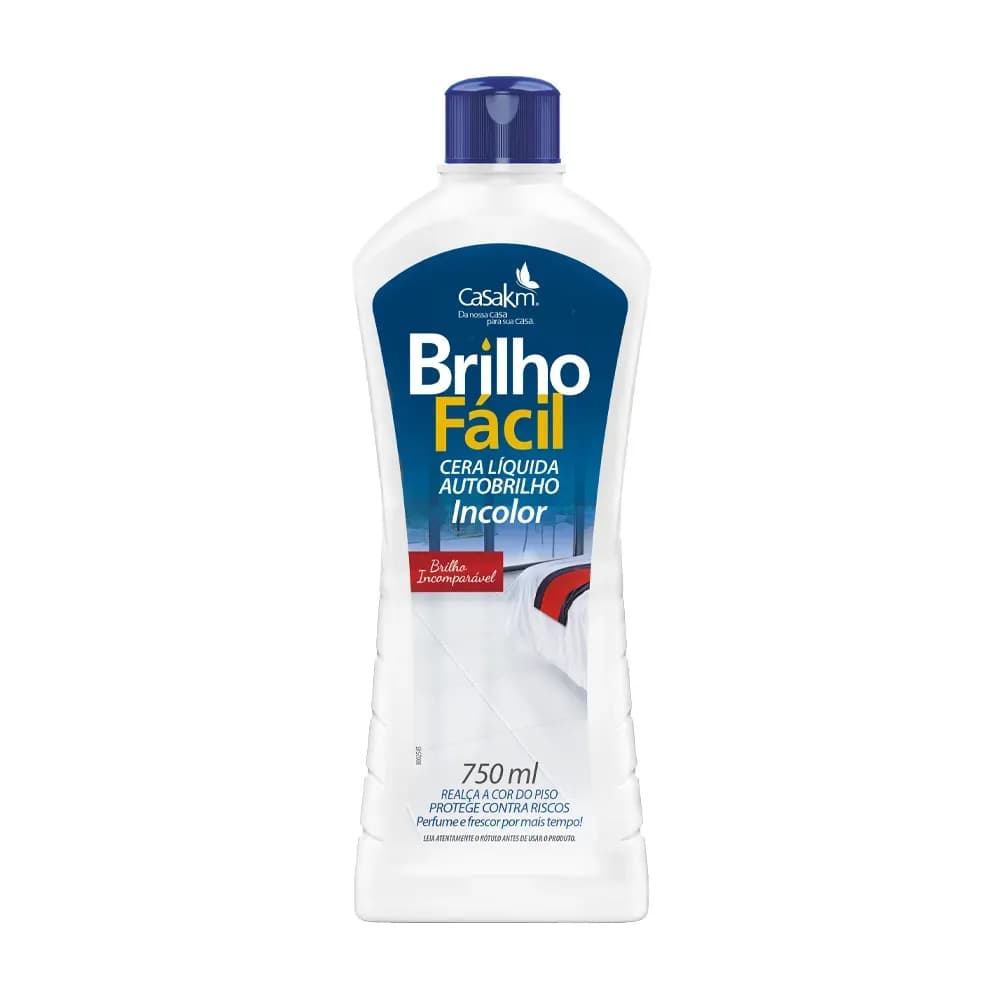CERA LÍQUIDA AUTO BRILHO INCOLOR 750 ML BRILHO FÁCIL CASA KM