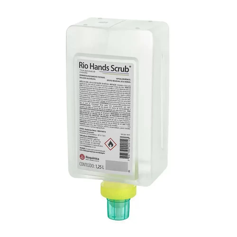 RIO HANDS SCRUB ANTISSÉPTICO PARA DESINFECÇÃO DAS MÃOS 1250ML RIOQUÍMICA