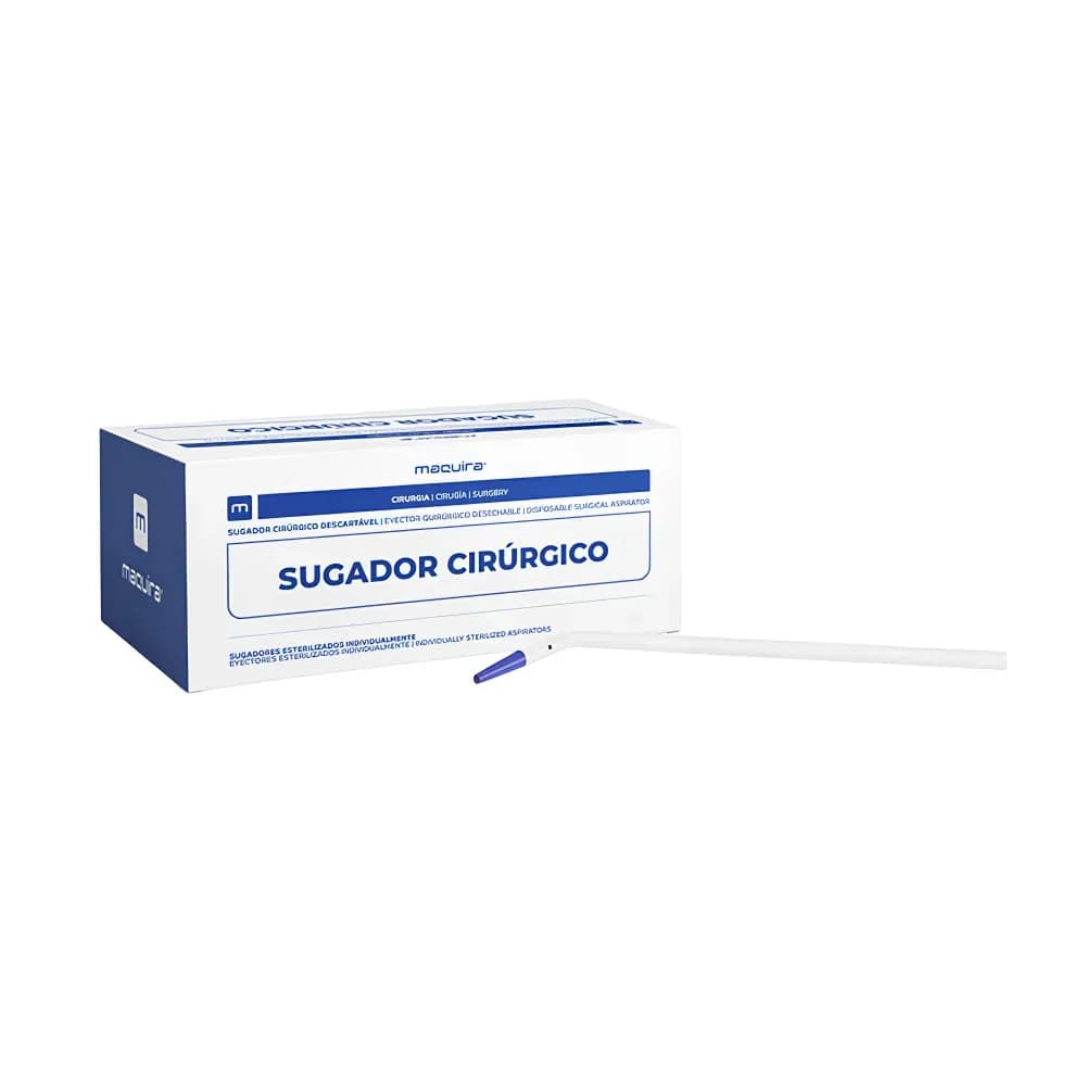 SUGADOR CIRÚRGICO DE SALIVA DESCARTÁVEL ESTÉRIL 20UN MAQUIRA