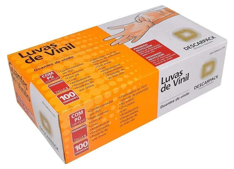 Luva Vinil "P" Com Pó - Descarpack