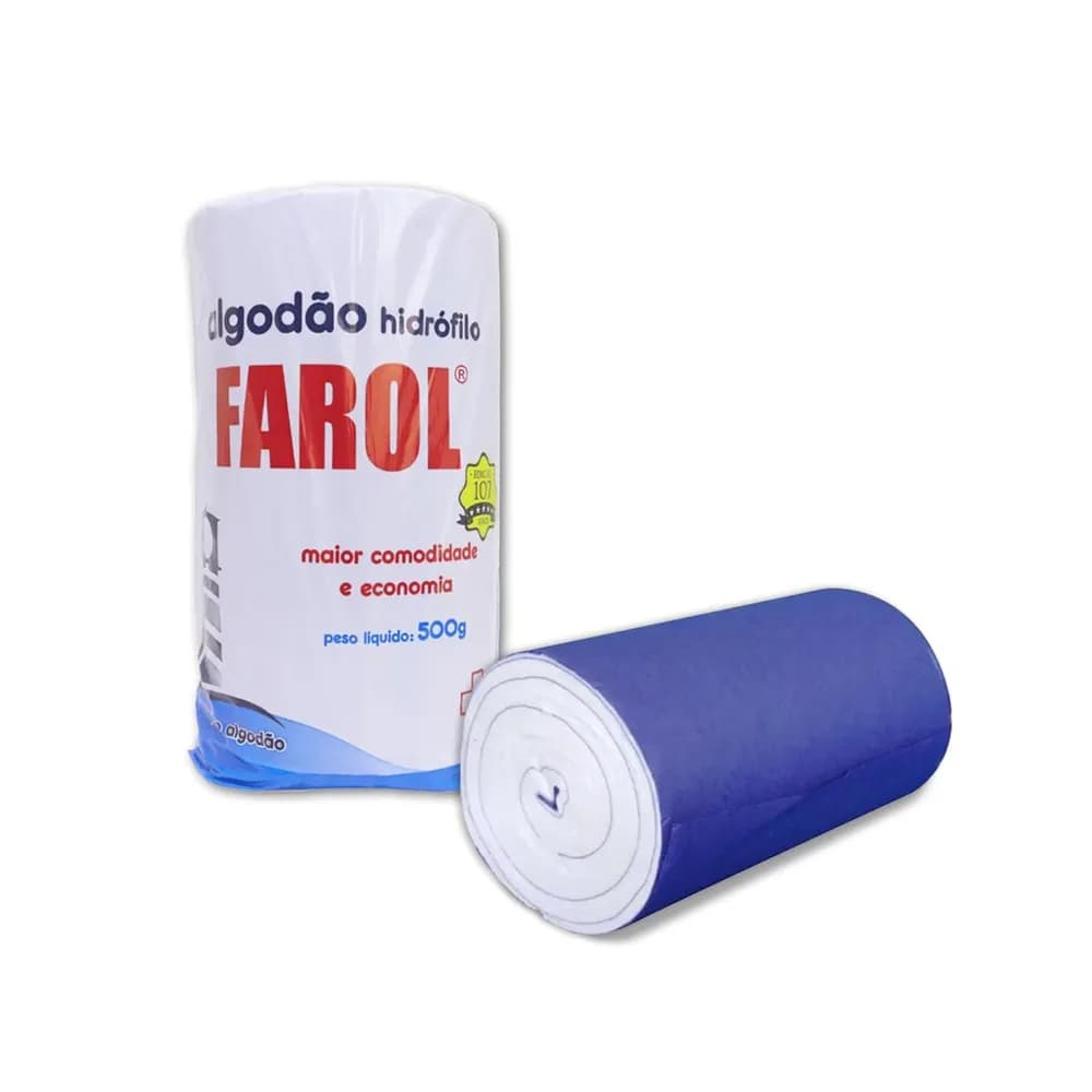 Algodão Hidrófilo 500g (Rolo) Farol