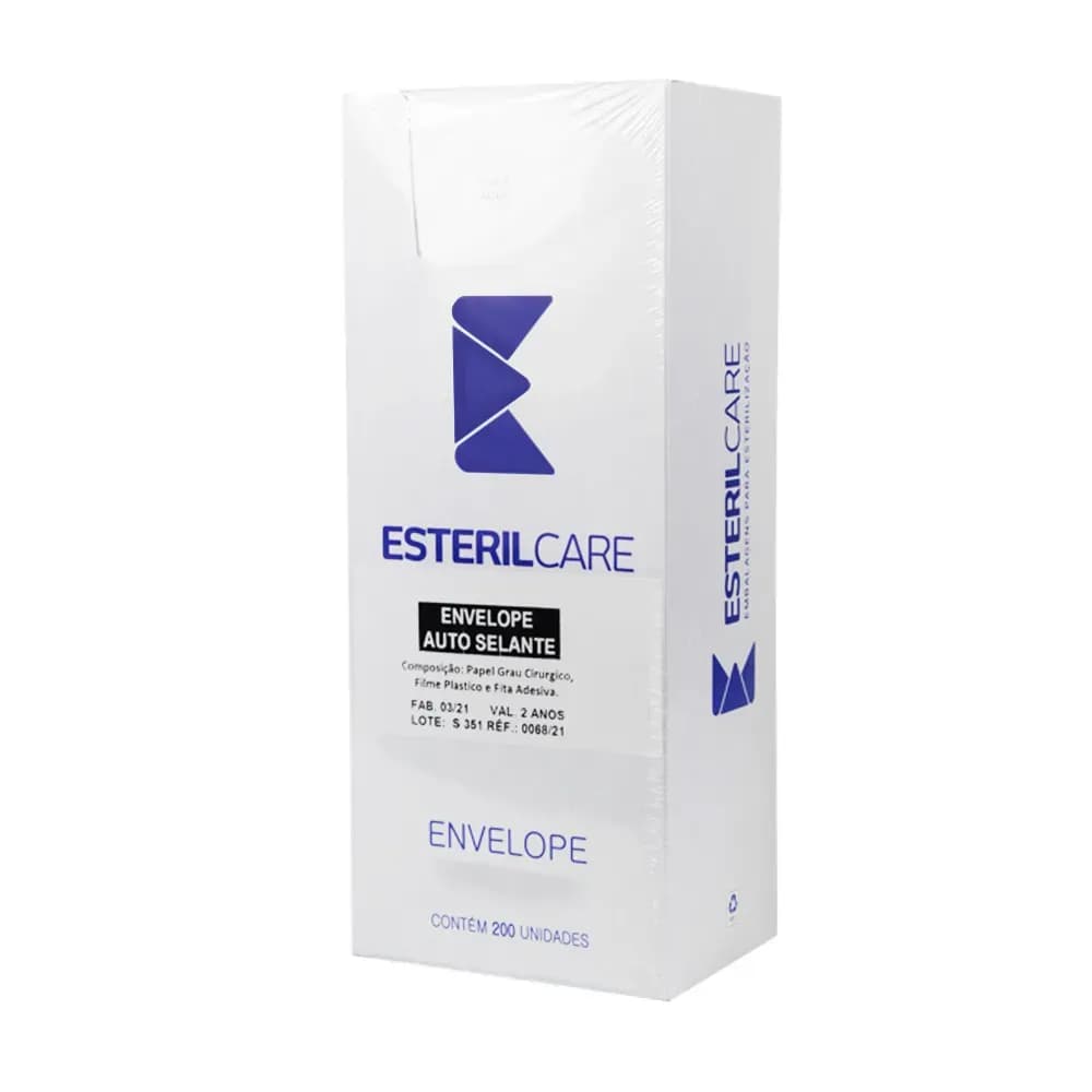 ENVELOPE PARA ESTERILIZAÇÃO AUTO SELANTE C/200UN ESTERILCARE