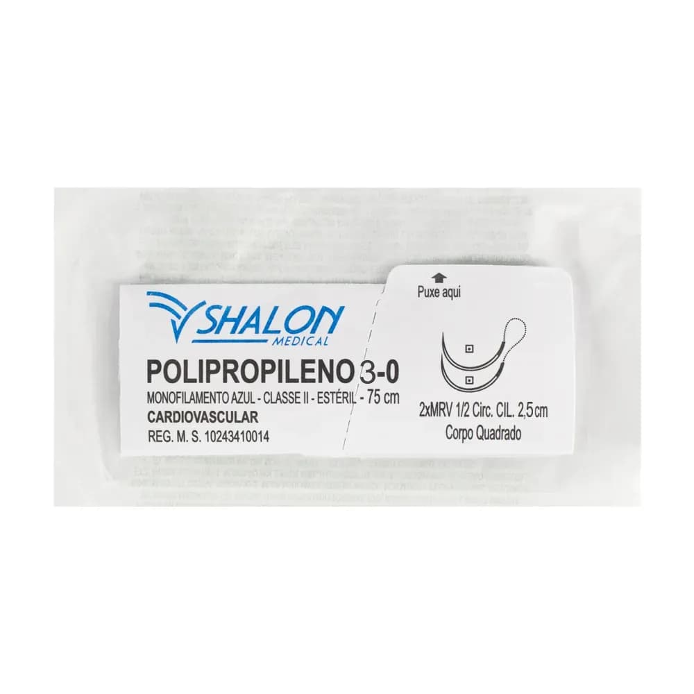 FIO SUTURA POLIPROPILENO AZUL CARDIOVASCULAR ESTÉRIL SHALON
